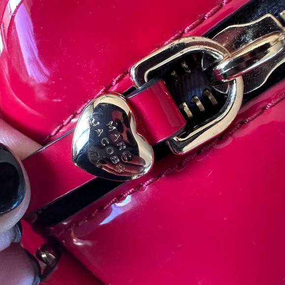 Marc Jacobs Red Patent Heart Logo Camera Crossbody Bag Limited Edition❤️ - Picture 5 of 15